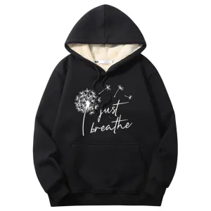 Multicolor Just Breathe Dandelion Fleece Sherpa Hoodie