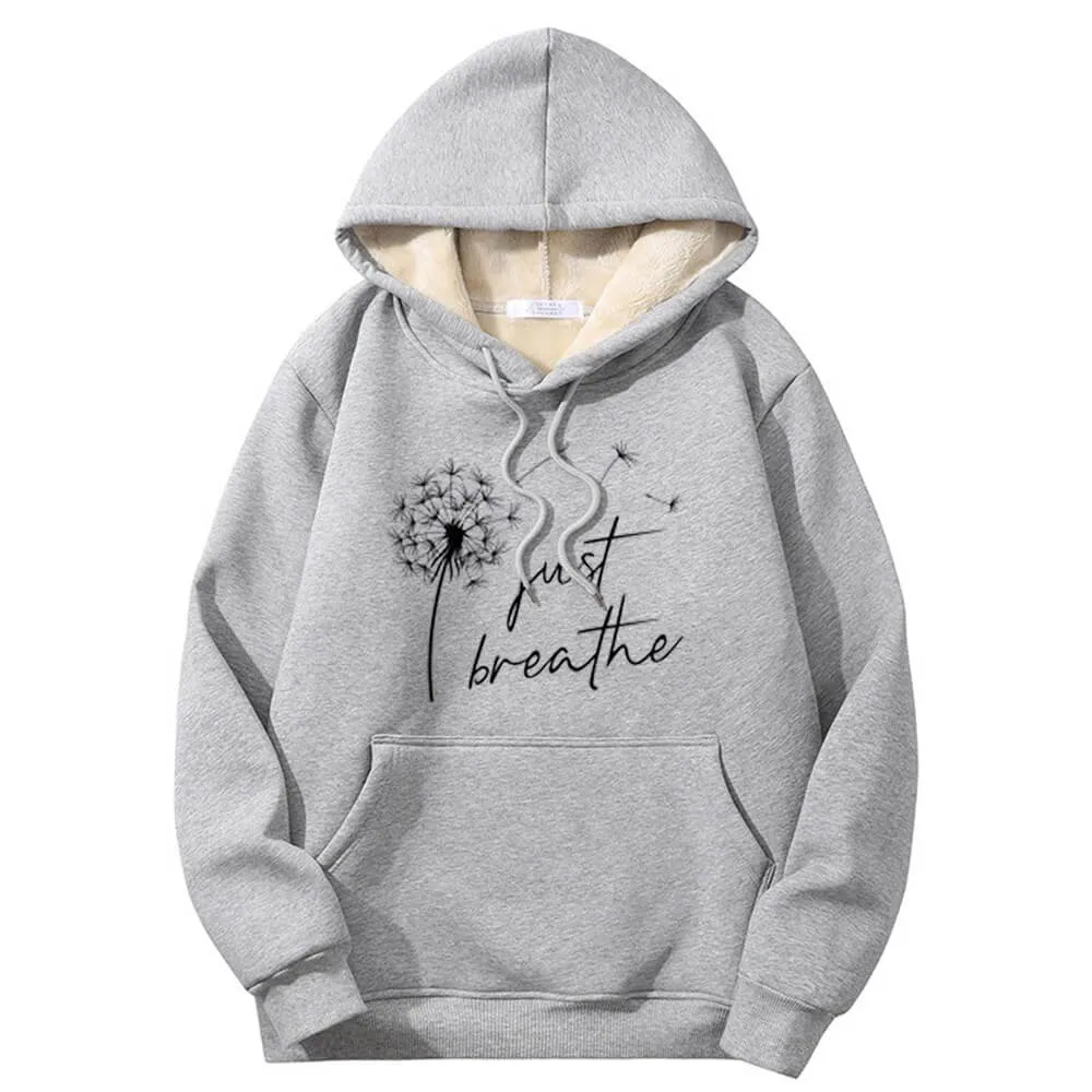 Multicolor Just Breathe Dandelion Fleece Sherpa Hoodie