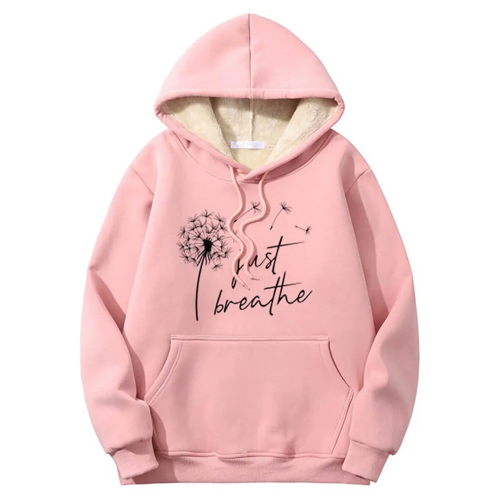 Multicolor Just Breathe Dandelion Fleece Sherpa Hoodie