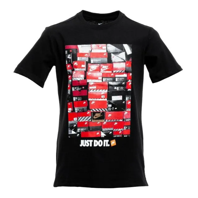 Nike Boys&#39; Lifestyle Ar5269-010 Shoebox T-Shirts Black