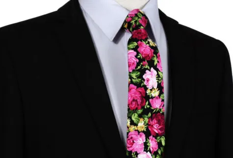 Pink Roses Cotton Floral Ties