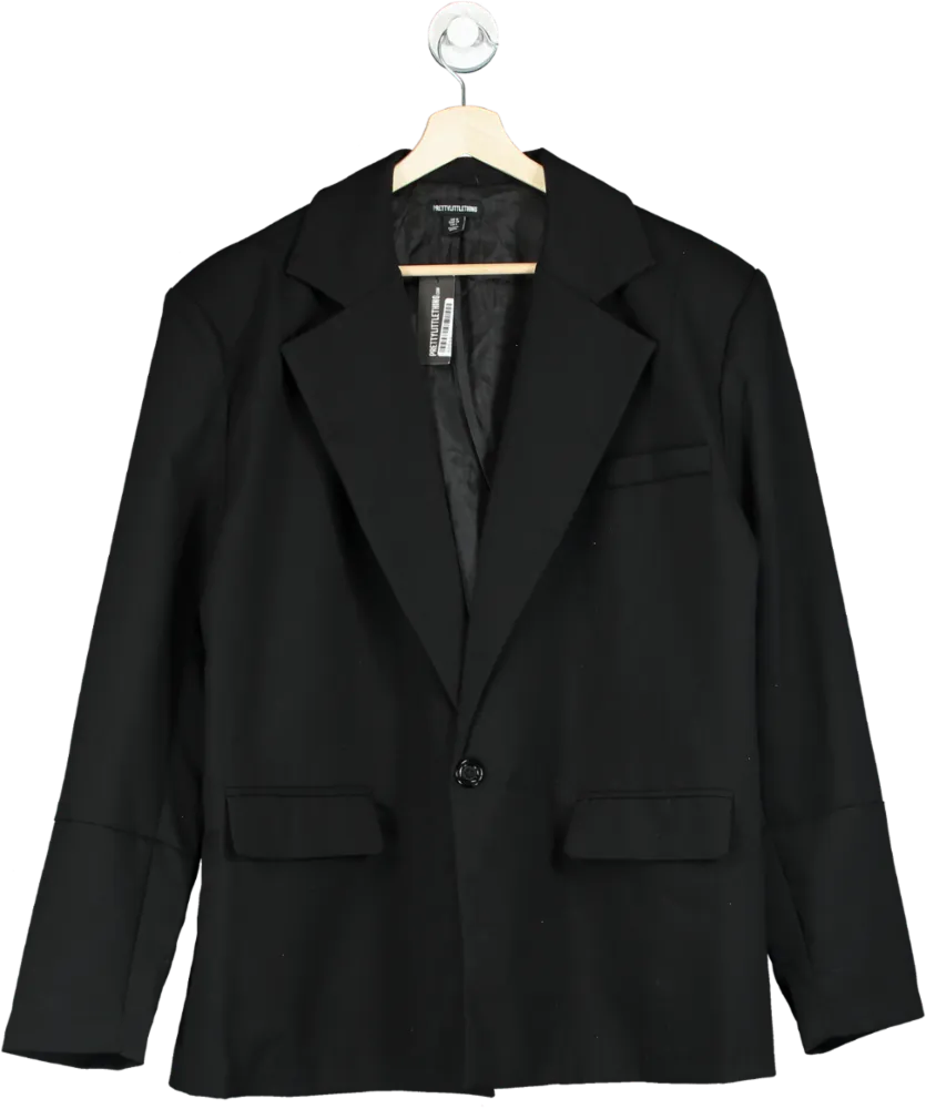 PrettyLittleThing Black Blazer UK 12