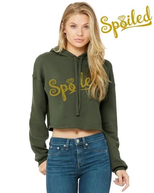 "Spoiled" Funny Crop Top Hoodie