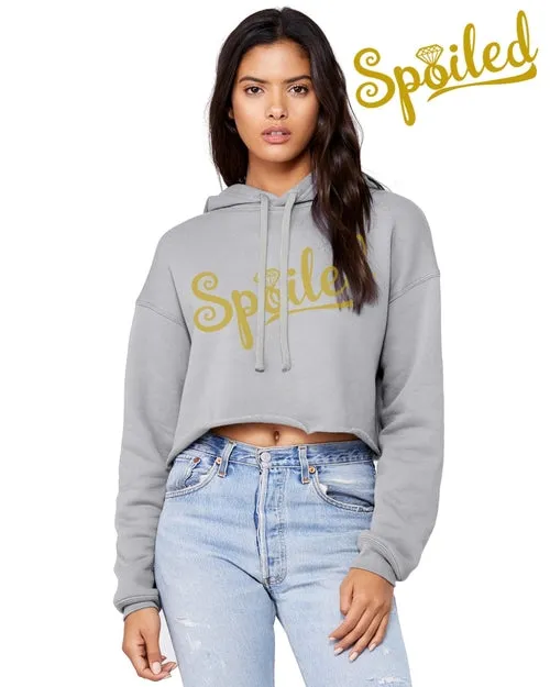 "Spoiled" Funny Crop Top Hoodie