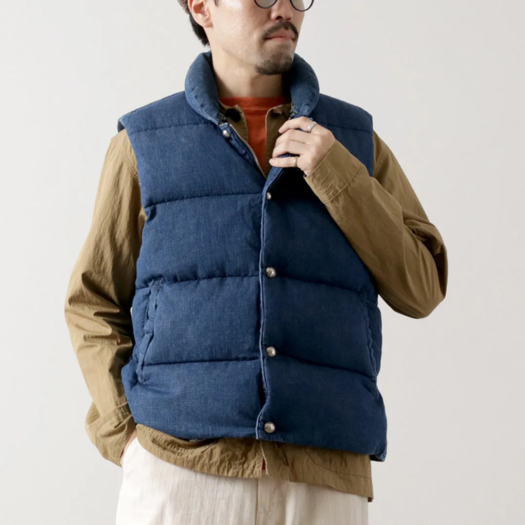 REMI RELIEF / Natural Processed Denim Down Vest