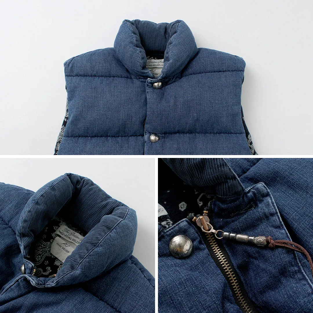 REMI RELIEF / Natural Processed Denim Down Vest