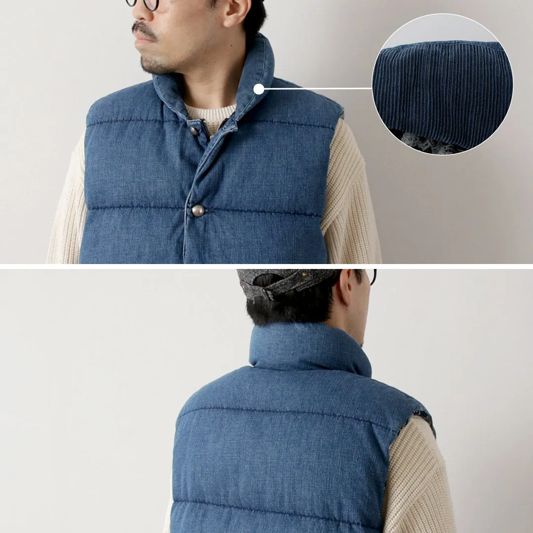 REMI RELIEF / Natural Processed Denim Down Vest