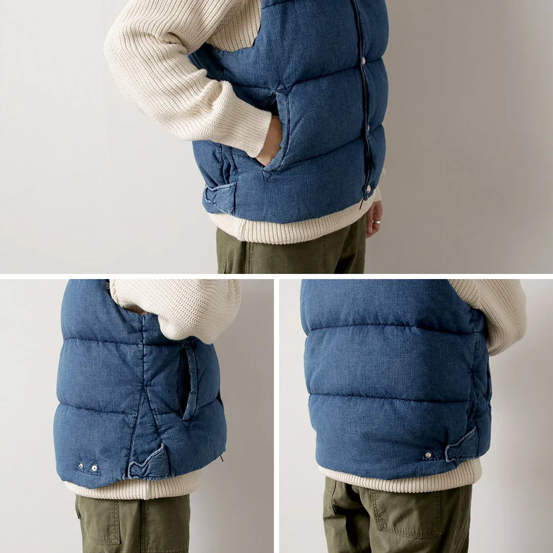 REMI RELIEF / Natural Processed Denim Down Vest