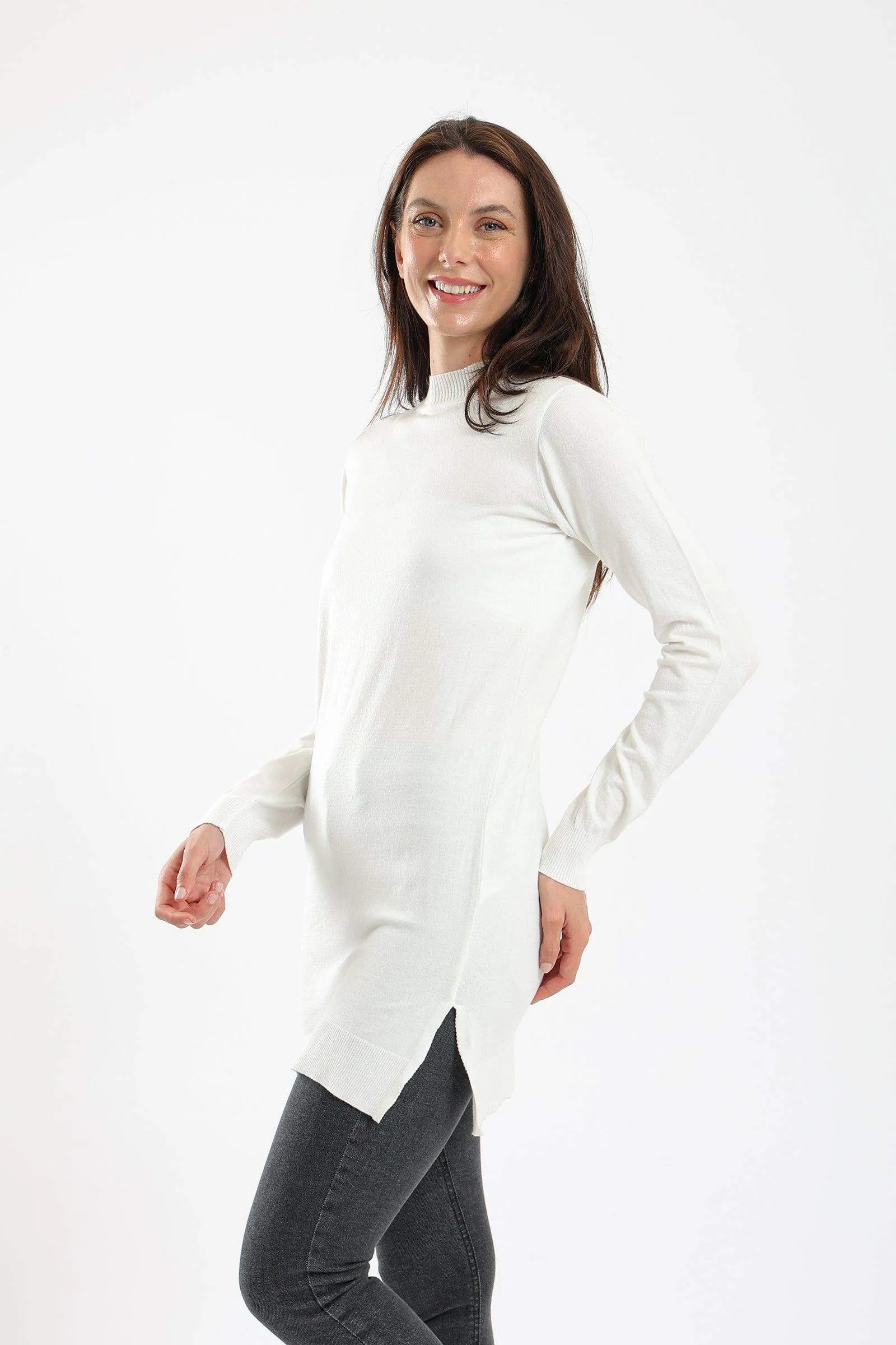 Ribbed Mock Neck Pullover