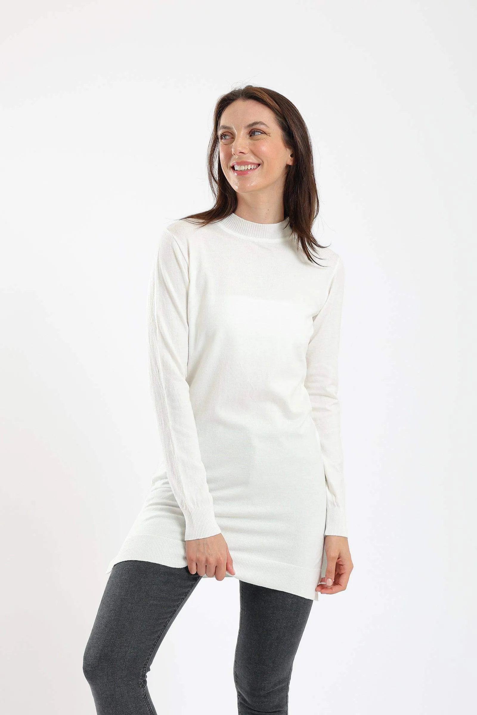 Ribbed Mock Neck Pullover