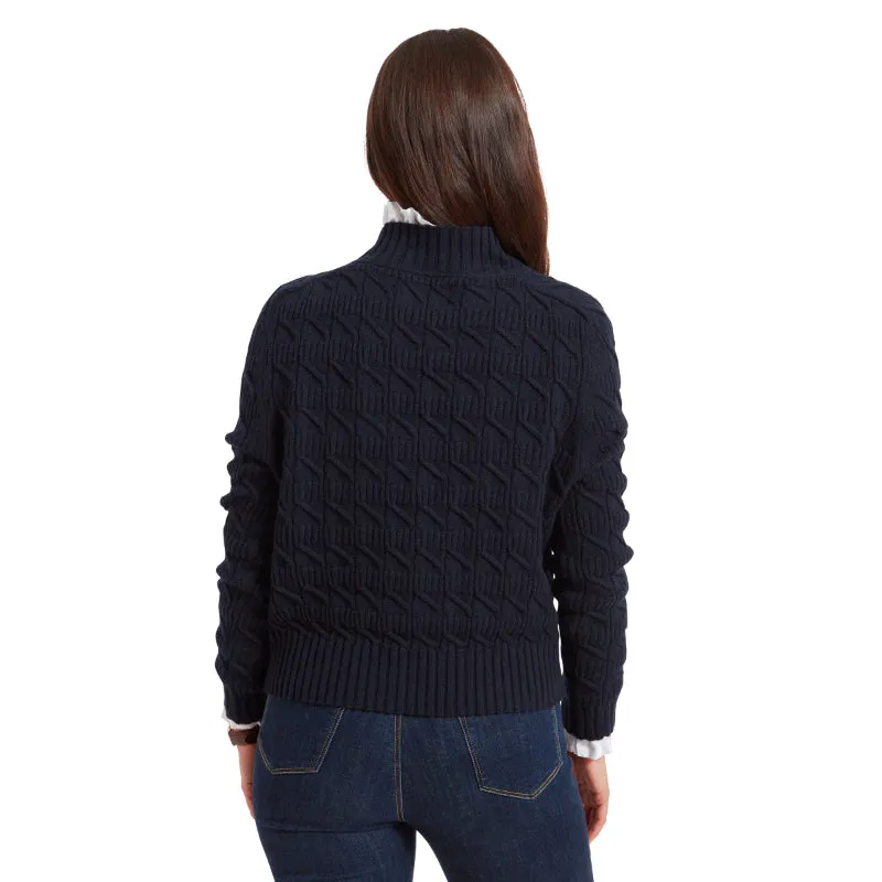 Schoffel Sandsend Cable Knit Ladies Jumper - Navy