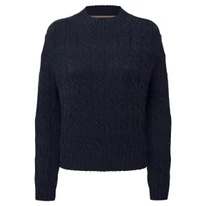 Schoffel Sandsend Cable Knit Ladies Jumper - Navy