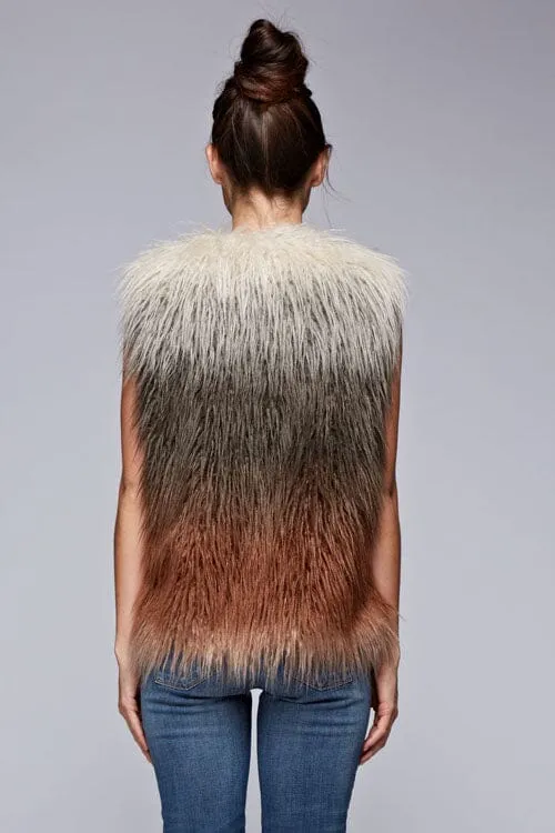 Shyanne Ombre Faux Fur Vest