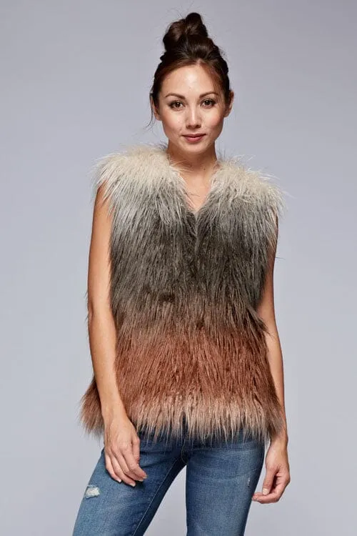 Shyanne Ombre Faux Fur Vest