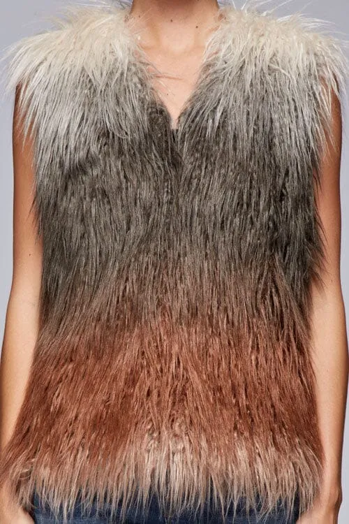 Shyanne Ombre Faux Fur Vest