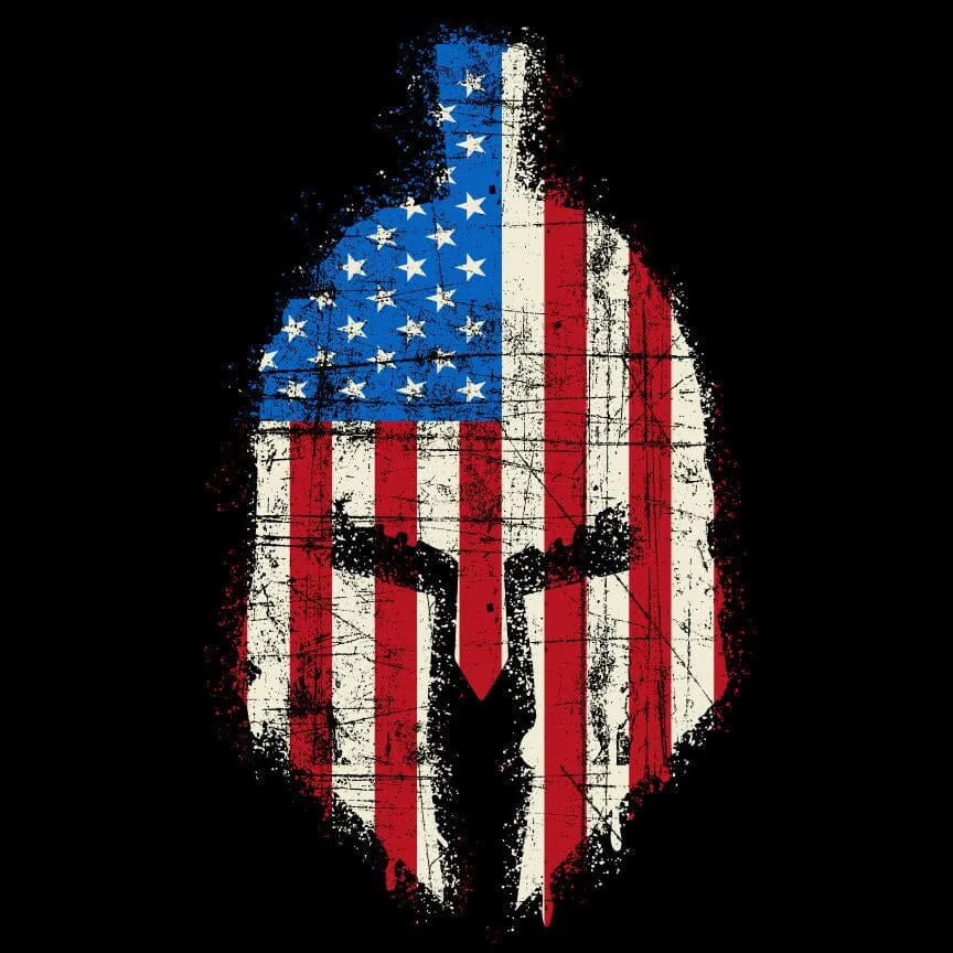 Spartan Distressed US Flag T-shirt