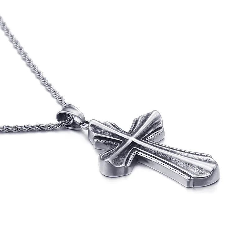 Stylish Unisex Cross Pendant with European and American Retro Influence