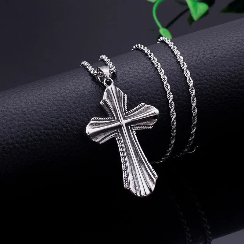 Stylish Unisex Cross Pendant with European and American Retro Influence