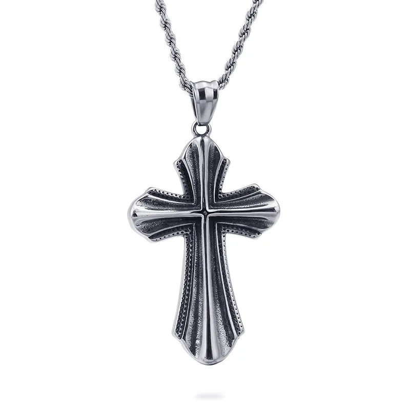 Stylish Unisex Cross Pendant with European and American Retro Influence