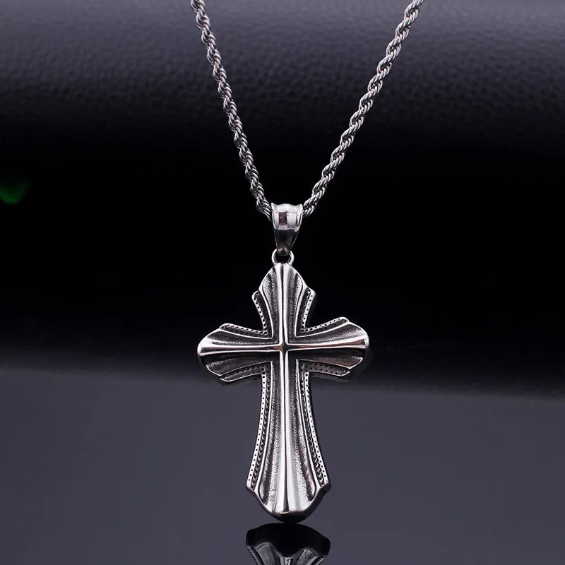 Stylish Unisex Cross Pendant with European and American Retro Influence