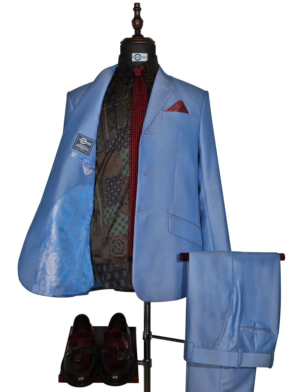 Tonic Suit | Mod Fashion Sky Blue Tonic Suit