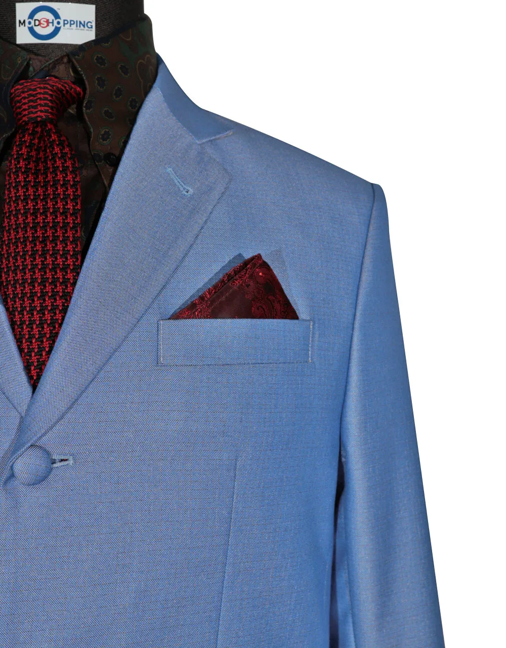 Tonic Suit | Mod Fashion Sky Blue Tonic Suit