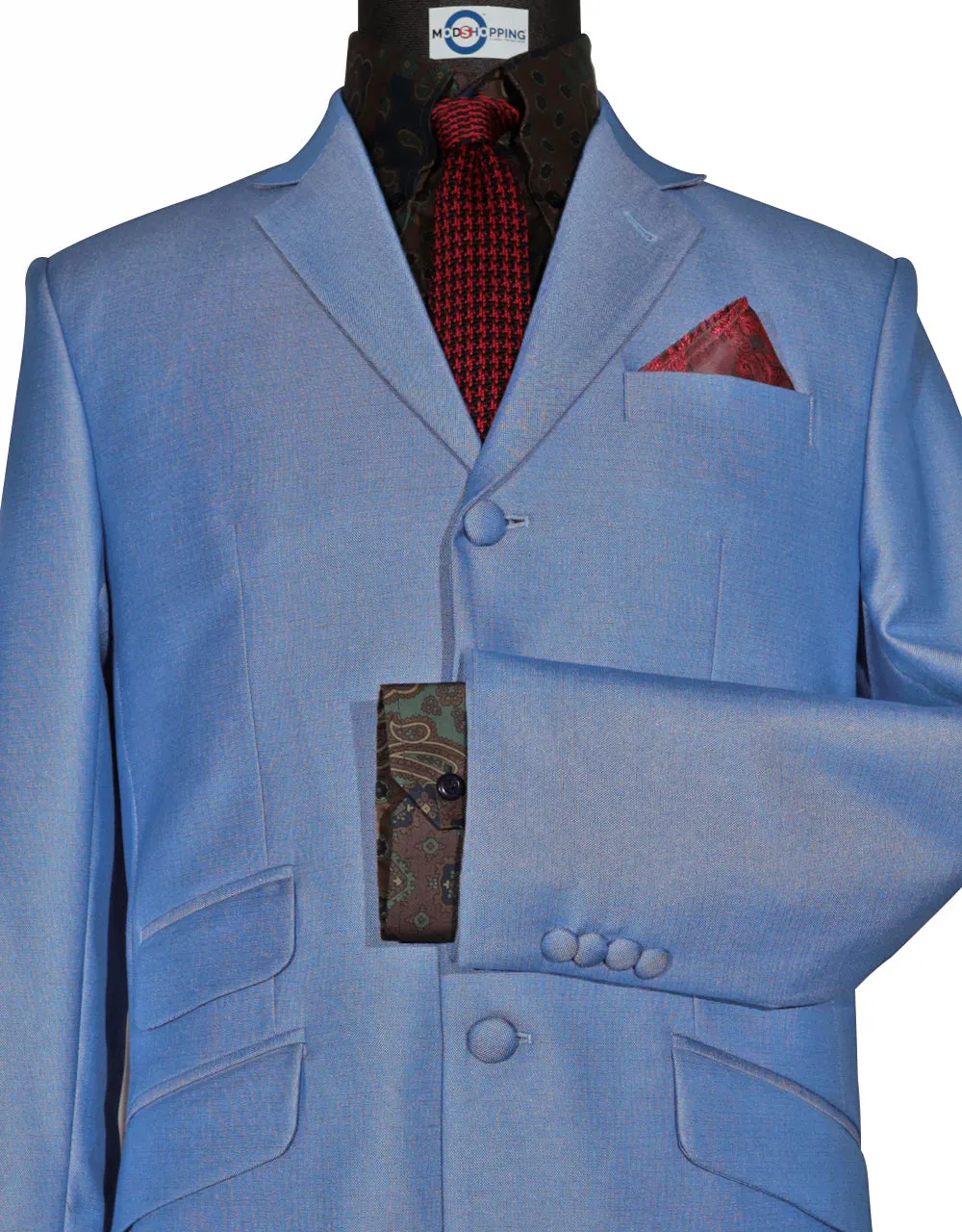 Tonic Suit | Mod Fashion Sky Blue Tonic Suit