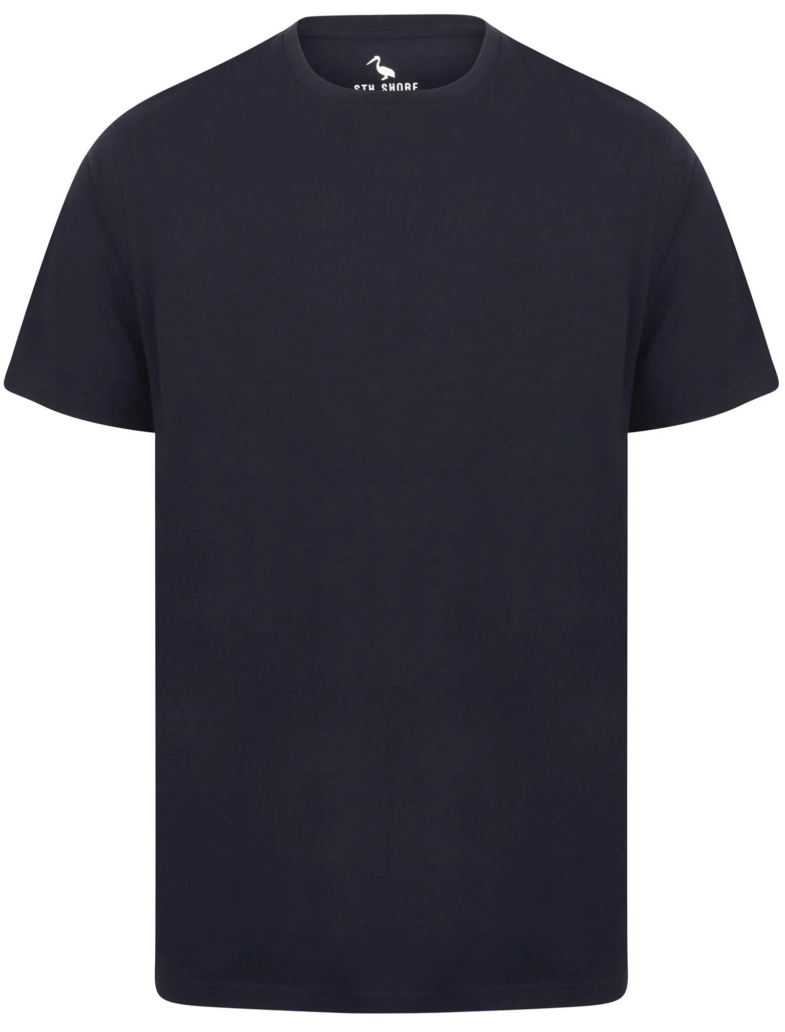 Virgil 4 Pack Cotton Crew Neck T-Shirt in Jet Black / Optic White / Light Grey Marl / Navy - South Shore