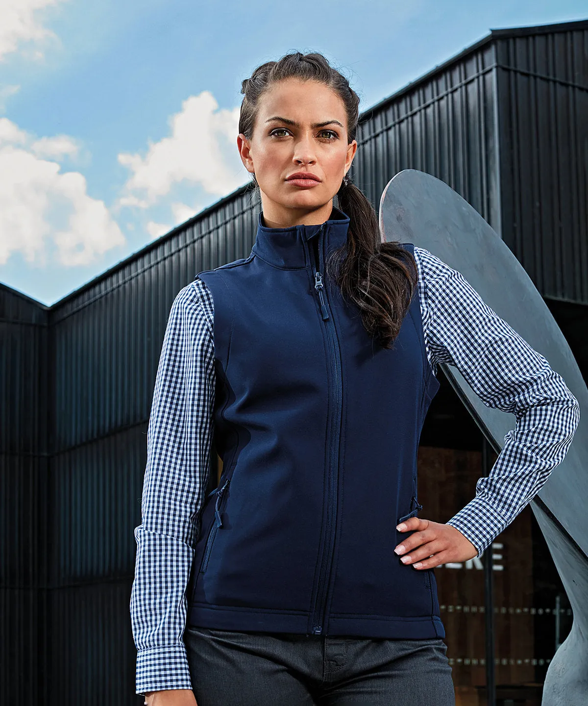 Womens Windchecker® printable and recycled gilet | Navy